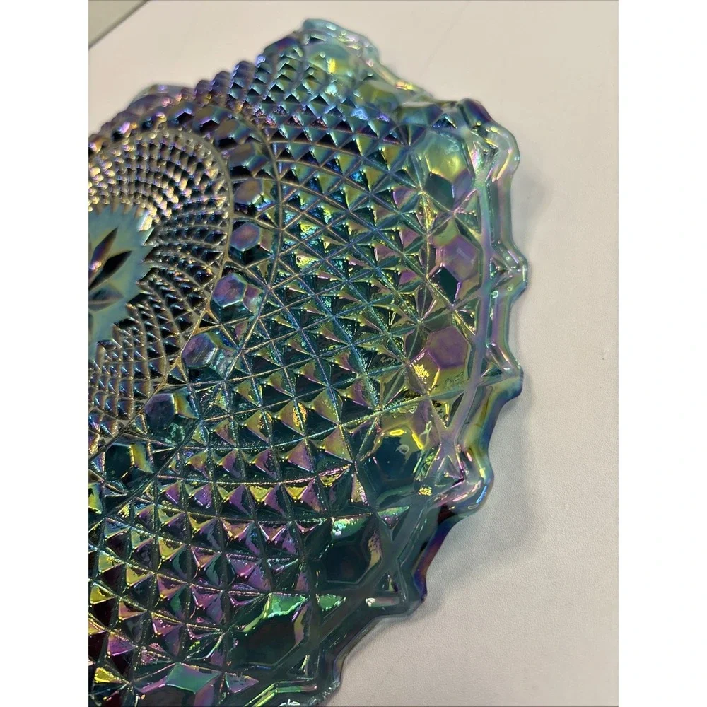 Vintage Blue/Purple Iridescent Carnival Glass 10